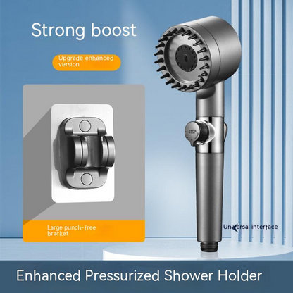 Adjustable Supercharged Shower Head with Hose